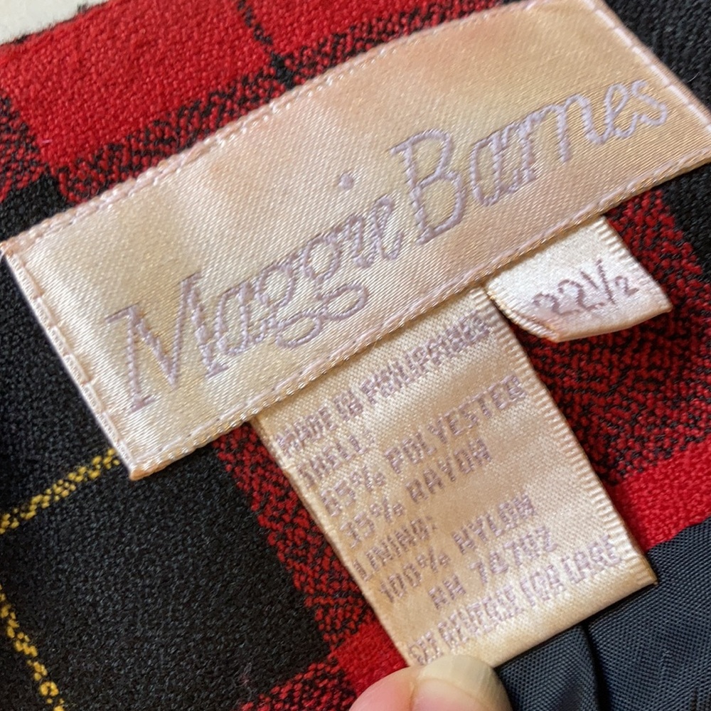 Vintage Maggie Barnes Red Plaid Jacket - Picture 6 of 8